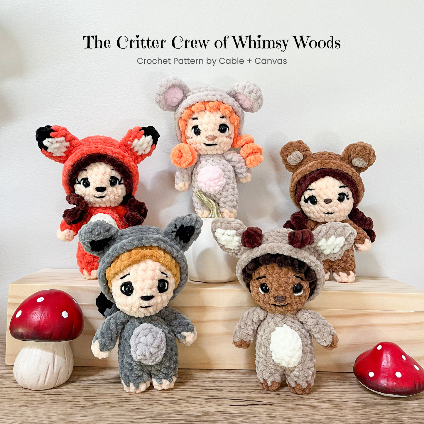 Crochet Digital Pattern - The Critter Crew of Whimsy Woods