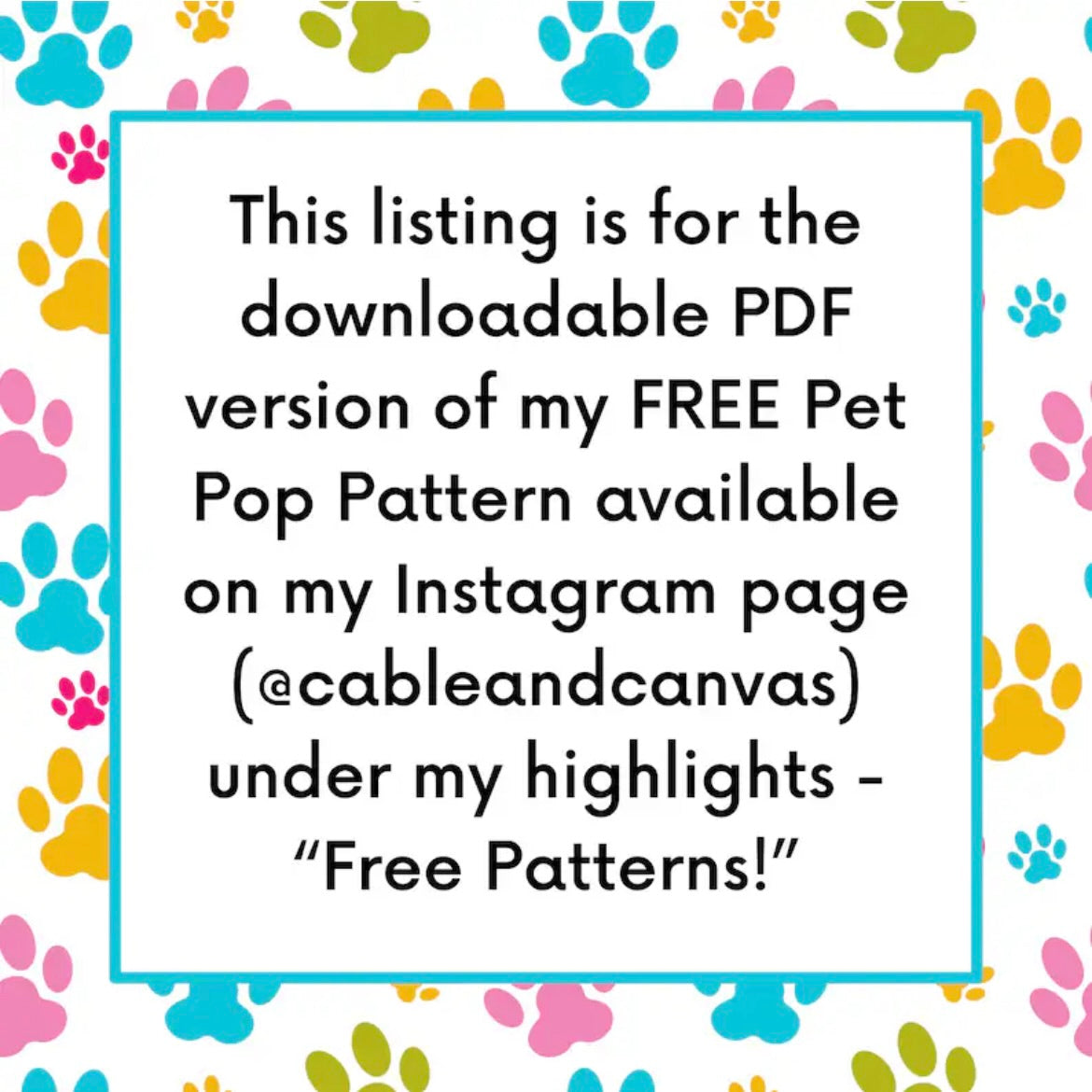 Itty Bitty Pet Pops Crochet Pattern